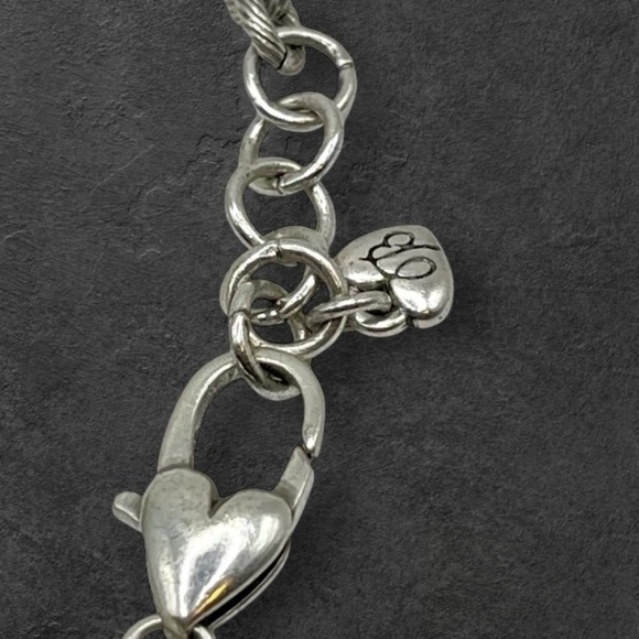 Brighton Silvertone Clear Crystal Beads And Snowflake Charm Chain Bracelet 0795 - Picture 6 of 8